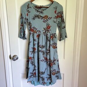 Roolee Teal Floral Dress